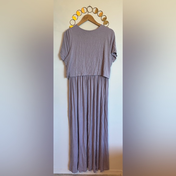 ASOS Maternity Dress Size US 12 Lilac Purple Maxi Length Nursing Friendly Gown - Picture 5 of 5